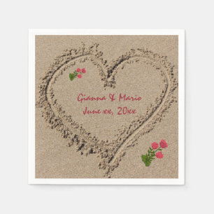 Sandherz und Rose Serviette
