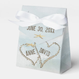 Sandherzen auf Wasserfarbe mit Starfish Geschenkschachtel