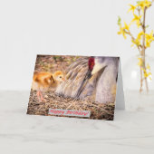 Sandhill Baby-Vogel will Aufmerksamkeit Karte (Gelbe Blume)