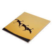 Sandhill Crane bei Sonnenuntergang Fliese (Seite)