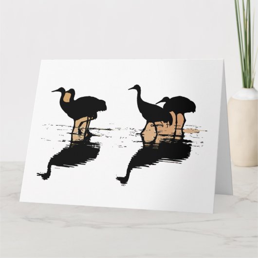 Sandhill Crane Birds Birthday Greeting Card Karte (Vorderseite)