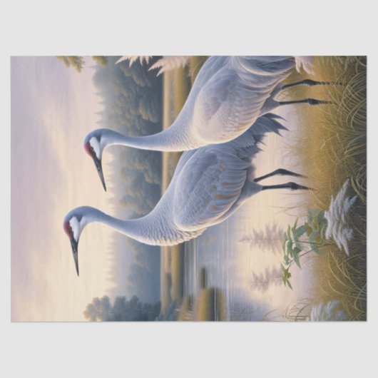 Sandhill Crane Couple Decoupage Seidenpapier (Vorderseite)