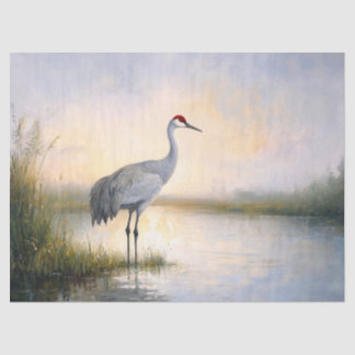 Sandhill Crane im Morgenlicht Seidenpapier