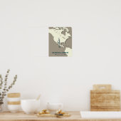 Sandhill Crane Migration Map - Minimalistisch Vint Poster (Küche)