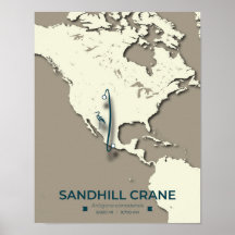 Sandhill Crane Migration Map - Minimalistisch Vint