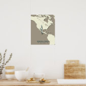 Sandhill Crane Migration Map - Minimalistisch Vint Poster (Küche)