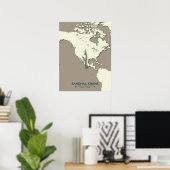 Sandhill Crane Migration Map - Minimalistisch Vint Poster (Heimbüro)