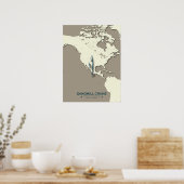 Sandhill Crane Migration Map - Minimalistisch Vint Poster (Küche)