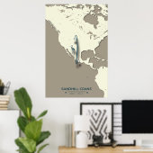 Sandhill Crane Migration Map - Minimalistisch Vint Poster (Heimbüro)