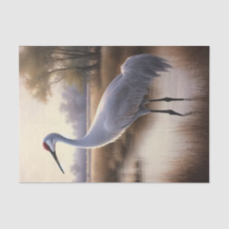 Sandhill Crane Oil Painting Decoupage Seidenpapier