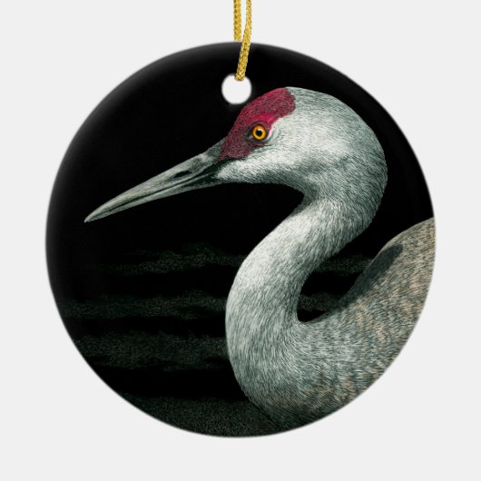 Sandhill Crane Ornament - "Grassland Grace" (Vorne)