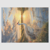 Sandhill Crane Sunset on Marsh Decoupage Seidenpapier (Vorderseite)