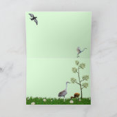 Sandhill Crane und Colt (Küken) im Feld Blume Karte (Innenseite)