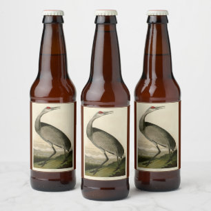 Sandhill Crane von Audubons Vögeln von Amerika Bierflaschenetikett