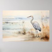 Sandhill Crane Wasserfarbe Printwerbung Poster (Vorne)