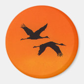 Sandhill Cranes fliegen in Sunset Magnet (Vorne)