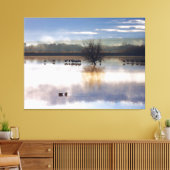Sandhill Cranes Fotografie Stretched Print Leinwanddruck (Insitu (Wohnzimmer))