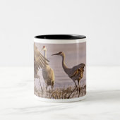 Sandhill Cranes Grus canadensis) Platte Zweifarbige Tasse (Mittel)