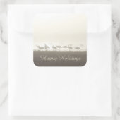 Sandhill Cranes in den verschlafenen glücklichen T Quadratischer Aufkleber (Tasche)