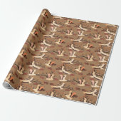 Sandhill Cranes Trees Pattern Brown Geschenk Geschenkpapier (Ungerollt)