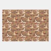 Sandhill Cranes Trees Pattern Brown Geschenk Geschenkpapier Set (Vorderseite 2)
