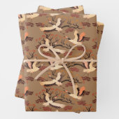 Sandhill Cranes Trees Pattern Brown Geschenk Geschenkpapier Set (Beispiel)