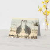Sandhill Cranes Valentine Karte (Gelbe Blume)