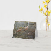 Sandhill Cranes Wildlife Greeting Card Karte (Gelbe Blume)