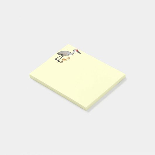 Sandhill Kran mit Colt Post-it Klebezettel (angewinkelt)