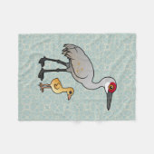 Sandhill Kran mit Küken Fleecedecke (Vorderseite (Horizontal))