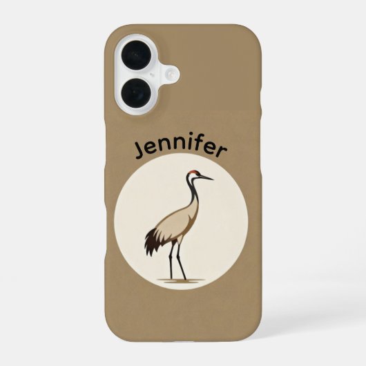 Sandhill-Kranich-Logo iPhone 16 Hülle (Rückseite)