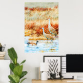 Sandhill-Kraniche & Gans Poster (Heimbüro)