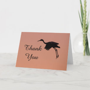Sandhill-Silhouette auf einem rosa Sonnenuntergang Dankeskarte