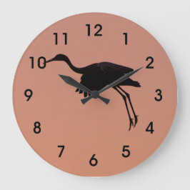 Sandhill-Silhouette auf einem rosa Sonnenuntergang Große Wanduhr