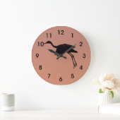 Sandhill-Silhouette auf einem rosa Sonnenuntergang Große Wanduhr (Zuhause)