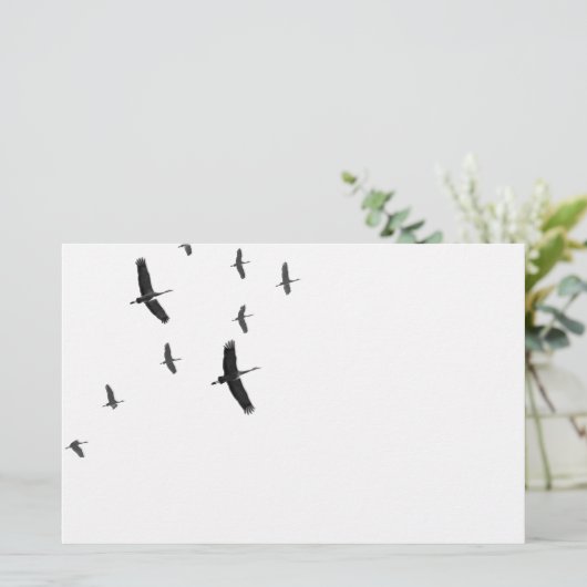 Sandhill streckt sich im Flug Briefpapier (Stehend Vorderseite)