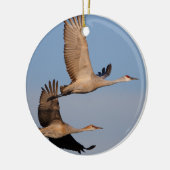 sandhill streckt sich im Flug Keramik Ornament (Links)