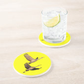 sandhill streckt sich im Flug Sandstein Untersetzer (Seite)