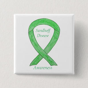 Sandhoff Disease Awareness Ribbon Custom Buttons