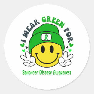 Sandhoff Disease Awareness Ribbon Support Geschenk Runder Aufkleber