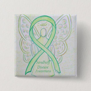 Sandhoff-Krankheit Engel Awareness Ribbon-Buttone Button