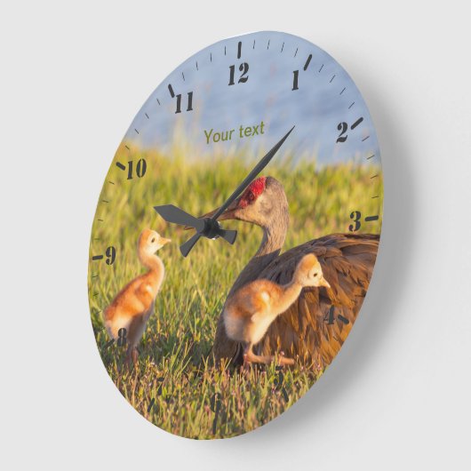 Sandhügelkran mit Colt Große Wanduhr (Winkel)