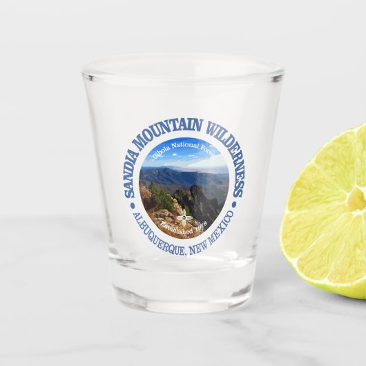 Sandia Mountain Wilderness Schnapsglas (Vorderseite)