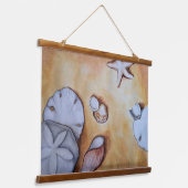 Sandige Muscheln Wandteppich Mit Holzrahmen (Gewinkelt)