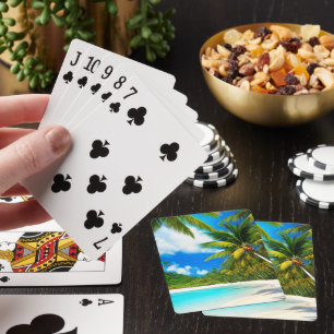 Sandiger weißer Strand Spielkarten