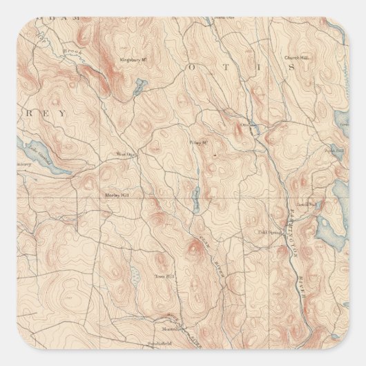 Sandisfield, Massachusetts Quadratischer Aufkleber (Vorderseite)