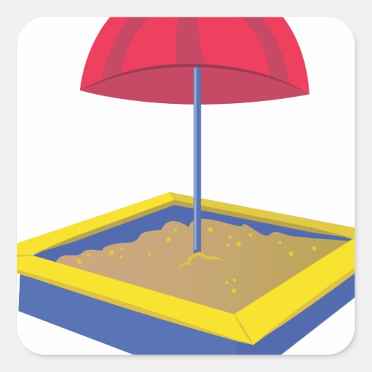 Sandkasten Quadratischer Aufkleber (Vorderseite)