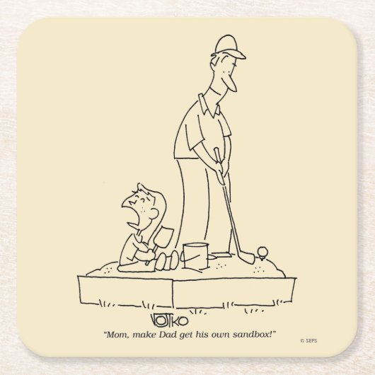 Sandkasten Rechteckiger Pappuntersetzer (Vorderseite)