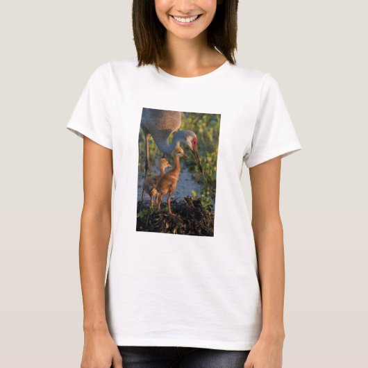 Sandkranich mit Küken, Florida T-Shirt (Vorderseite)