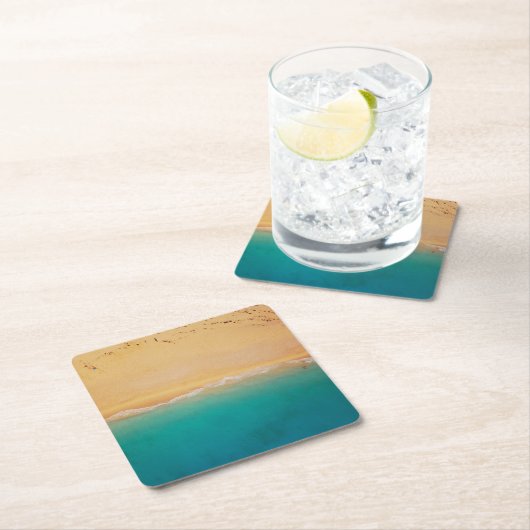 Sandküste von oben rechteckiger pappuntersetzer (Vor Ort)